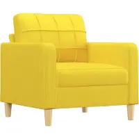 vidaXL Ensemble de canapés 3 pièces avec coussins Tissu jaune clair