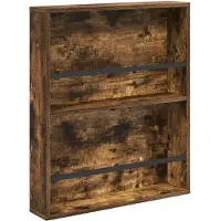 vidaXL Étagère à magazines avec étagère 2 pcs Chêne fumé 60 x 12 x 70 cm