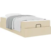 vidaXL Lit avec matelas, 2 pièces, tissu crème