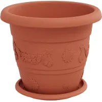 vidaXL Pots de plantes 24 pcs Rouge brique Ø 26 x 21.5 cm Plastique