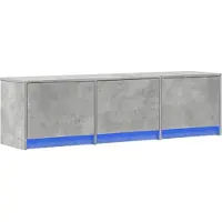 vidaXL Meuble TV en béton LED 140 x 34 x 40 cm Matériau dérivé du bois