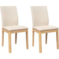 vidaXL Chaises de salle à manger avec coussins 2 pcs. Bois massif d'hévéa