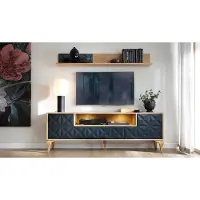 Xl Moebel Gmbh Wohnzimmer Set TV-Lowboard Luxuriöses Medienmöbel Holz Wandregal