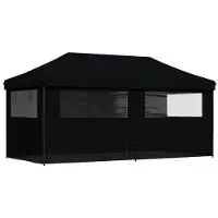 vidaXL Tente de fête, 292 x 580 x 315 cm, noire, en tissu Oxford