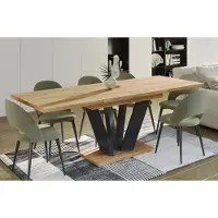 Endo -Möbel Table de salle à manger extensible Alex 130cm - 210cm stable Table à colonne Kulissentisch (Chêne Craft)