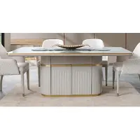 AEA Table de salle à manger avec compartiment dans le pied Table de salle à manger de luxe Tables Meubles design 180x100