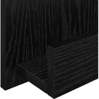 vidaXL Étagère à magazines avec rayonnage Noir imitation chêne 51 x 11 x 102 cm