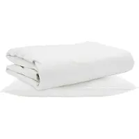 vidaXL Couverture d'été avec oreiller 2 pcs Blanc Plume de duvet