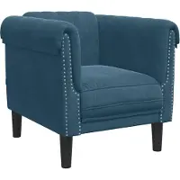 vidaXL fauteuil velours bleu
