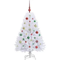 vidaXL Sapin de Noël Artificiel à Branches Articulées Blanc 120 cm