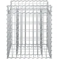 vidaXL Lit Surélevé Gabion Argenté 50 X 50 X 60 Cm Acier Galvanisé