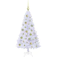 vidaXL Sapin de Noël artificiel avec 150 LED Blanc 120 cm PVC et Acier