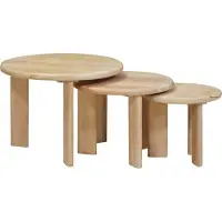 vidaXL Tables basses gigognes 3 pièces Noir Bois massif Mango