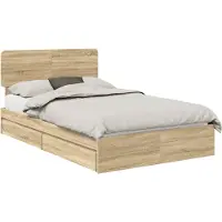 vidaXL Lit de rangement chêne Sonoma 135 x 190 cm Bois composite