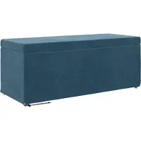 vidaXL Tabouret bleu 101 x 41 x 40 cm Velours et bois d'ingénierie