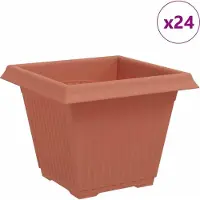 vidaXL Pot De Fleurs Carré 24 Pcs Rouge Brique 43 X 43 X 33.5 Cm