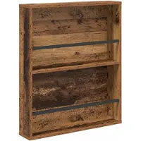 vidaXL Étagère à magazines avec étagère Vieux bois 60 x 12 x 70 cm Matériau dérivé du bois