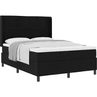 vidaXL Lit boxspring avec matelas Noir 200 x 160 cm Tissu