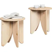 vidaXL Table basse 2 Pcs Naturelle 41.5 X 41.5 X 44 Cm Lumarko !