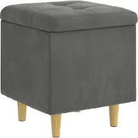 vidaXL Pouf de rangement gris foncé 40 x 40 x 45 cm Velours