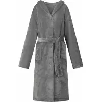vidaXL Peignoir avec capuche Gris foncé xxxl Flanelle