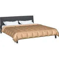 vidaXL Couverture d'été dorée 200 x 220 cm en satin et microfibre