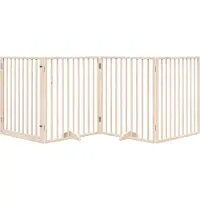 vidaXL Porte pour chien 4 pièces avec porte Pliable 320 cm bois de peuplier