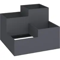 vidaXL Pot de fleurs de jardin anthracite 80 x 80 x 60 cm acier