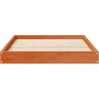 vidaXL , lit pour chien, 101,5 x 74 x 9 cm, en bois massif de pin, finition brun cire