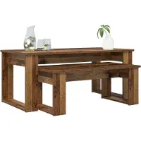 vidaXL Table à café Set 2 pcs Vieux bois Matériaux dérivés du bois
