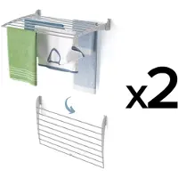 Foxydry 2 Fold Down 80 cm – Étendoirs à linge muraux pliables vers le bas, en aluminium et peu encombrants