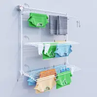 Foxydry Tower 152 cm blanc – Étendoir à linge mural vertical à trois niveaux, robuste, pliable et réglable en hauteur