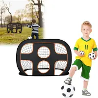 NaiZy 2 en 1 Buts de football Buts de football pliables Formation pour enfants et adolescents Buts de football de jardin 121x80x80cm, 2 trous de tir, 1 sac de transport