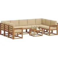 vidaXL Ensemble de salon de jardin 10 pièces, couleurs naturelles et beige