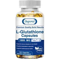 Buporai L-Glutathione 1800 mg (120 gélules) Complément alimentaire, anti-âge, peau, éclaircissement de la peau, antioxydant, foie, détoxification, circulation sanguine, système immunitaire