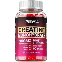 Buporai Créatine Monohydrate 5000mg (100 gommes) Complément alimentaire, énergie, endurance, muscle, force, santé musculaire