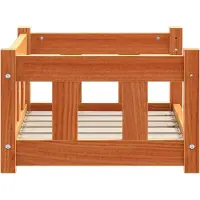 vidaXL Lit pour chien, 55 x 45 x 28 cm, en bois massif de pin, finition brun cire