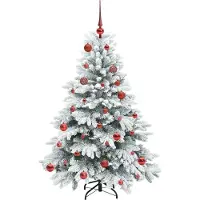 vidaXL Sapin de Noël artificiel avec 150 LED Blanc 150 cm PE et PVC