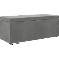 vidaXL Tabouret gris foncé 101 x 41 x 40 cm Velours et bois d'ingénierie