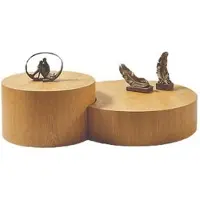 Xl Moebel Gmbh Table basse marron clair 2x tables rondes Designer Table basse d'appoint