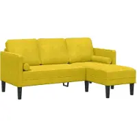 vidaXL Ensemble canapé avec coussins Jaune Polyester
