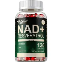 Buporai NAD + Resvératrol (120 gélules) Complément alimentaire, anti-âge, peau, rides, réparation cellulaire, énergie, vitalité, santé de la peau
