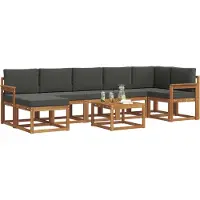 vidaXL Ensemble de canapés d'extérieur avec coussins 8 pièces Nature et Anthracite