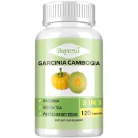 Buporai Extrait de Garcinia Cambogia 3 en 1 avec Thé Vert et Haricots Blancs (120 gélules) Supplément alimentaire, Poids