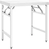 vidaXL Table de travail de cuisine pliante 85x60x80 cm acier inoxydable