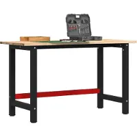 vidaXL Établi 140x60x81,5 cm en bois massif de chêne