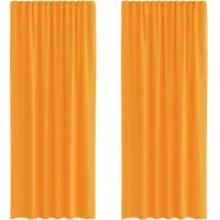 vidaXL Voile Rideaux avec poches pour tringles 2 pcs. Orange
