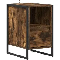 vidaXL Table de chevet Chêne Fumé 39,5 x 30 x 50 cm Bois d'ingénierie