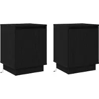 vidaXL Cabinet de chevet avec 2 pcs Noir 39 x 34.5 x 50 cm