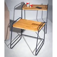 Xl Moebel Gmbh Marron clair ensemble de tables basses salon 2x tables d'appoint en métal
